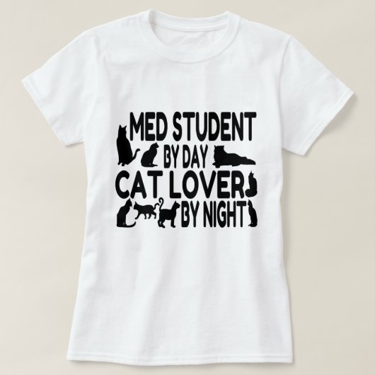 猫好き医学生 Tシャツ (デザイン正面)