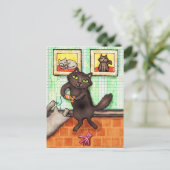 猫好き友情/ありがとうはがき ポストカード (スタンド正面)