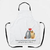 猫好き可愛いおもしろいハッピーバレンタインデー エプロン (正面)