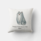 猫好き可愛いおもしろいハッピーバレンタインデー クッション (裏面)