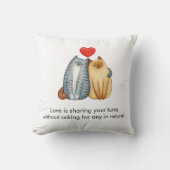 猫好き可愛いおもしろいハッピーバレンタインデー クッション (正面)