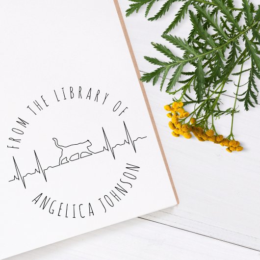 猫好き名前をカスタムする図書手提書供 ラバースタンプ