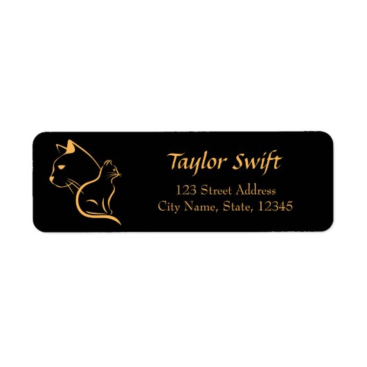 猫好き名及び住所 ラベル (正面)