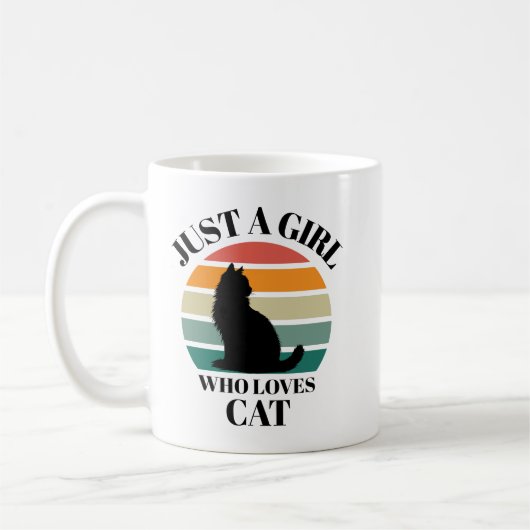 猫好き女子のマグカップ コーヒーマグカップ (左)