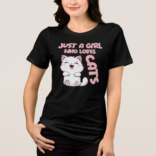 猫好き女子 トライブレンドＴシャツ (正面)