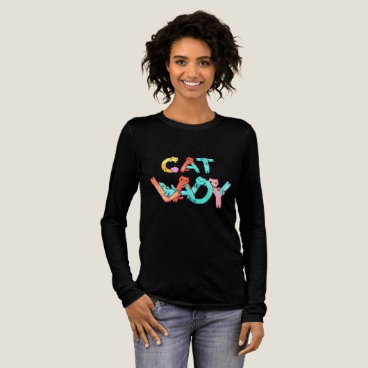 猫好き女子 トライブレンドTシャツ (正面全体)