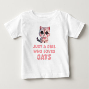 猫好き女子 ベビーTシャツ
