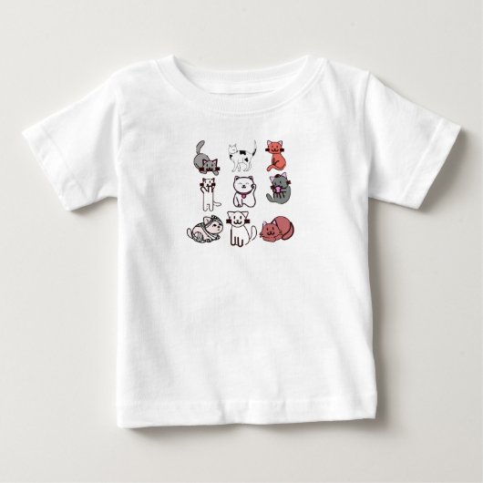 猫好き女子 ベビーTシャツ (正面)