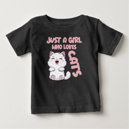 猫好き女子 ベビーTシャツ