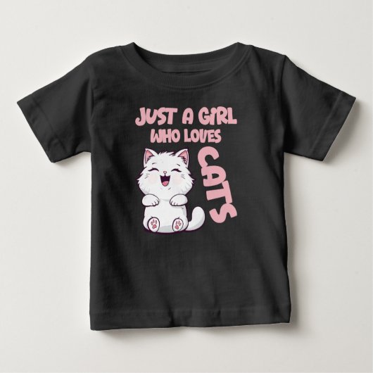 猫好き女子 ベビーTシャツ (正面)