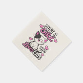 猫好き女子 黒と白の可愛い子猫 スタンダードカクテルナプキン (角)