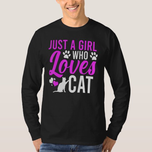 猫好き女子 Tシャツ (正面)