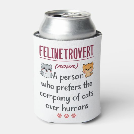 猫好き定義おもしろいことわざ内向型 缶クーラー (缶正面)