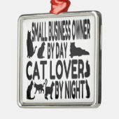 猫好き小規模企業オーナー メタルオーナメント (左)