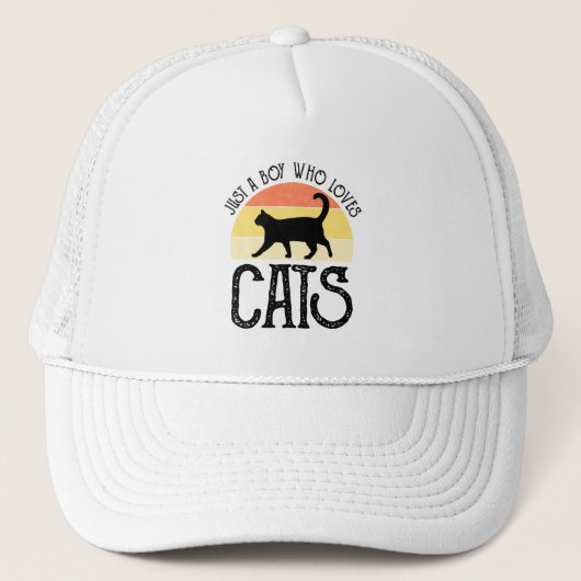 猫好き少年 キャップ (正面)