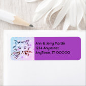 猫好き差出人住所ラベル紫 ラベル (インサイチュ)