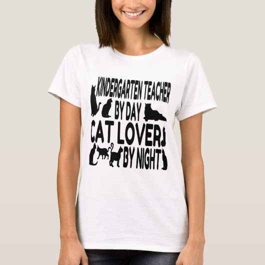 猫好き幼稚園先生 Tシャツ (正面)