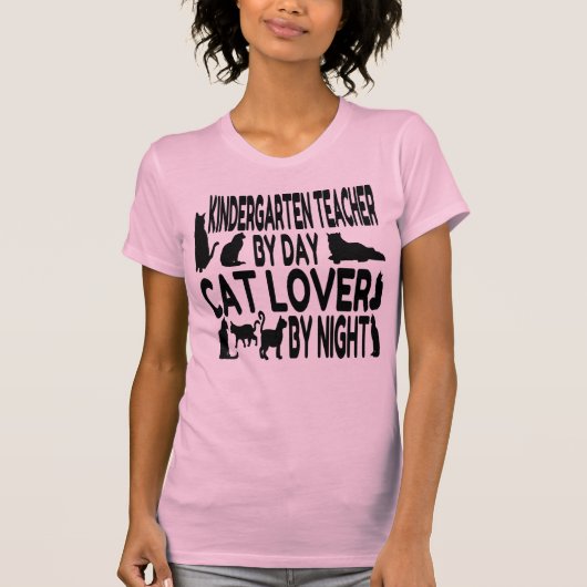猫好き幼稚園先生 Tシャツ (正面)
