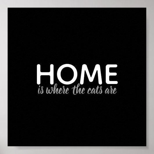 猫好き引用文ポスター白黒 ポスター (正面)