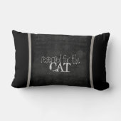 猫好き引用文枕ユーモア灰色と白 ランバークッション (裏面)