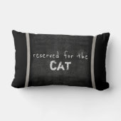 猫好き引用文枕ユーモア灰色と白 ランバークッション (裏面)