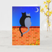 猫好き心からあなたを愛 カード (黄色い花)