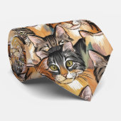 猫好き必見!かわいい猫柄ネクタイ ネクタイ (ロール)