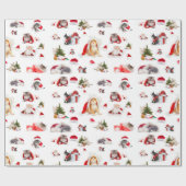 猫好き愛らしいクリスマスの子猫 ラッピングペーパー (フラット)
