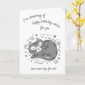 猫好き所有者おもしろい名前ハッピーバースデーカードの追加 カード (黄色い花)