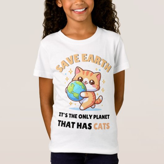 猫好き救地球の日 Tシャツ (正面)