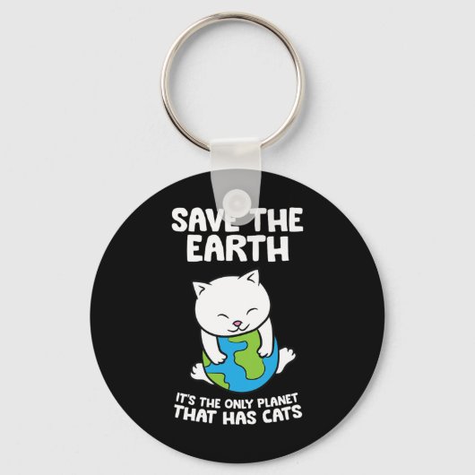 猫好き救地球ハで唯一の惑星 キーホルダー (正面)