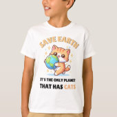 猫好き救地球 Tシャツ (正面)