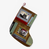 猫好き本棚 スモールクリスマスストッキング (正面 (吊り時))