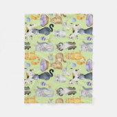 猫好き模様ペットブランケット フリースブランケット (正面)