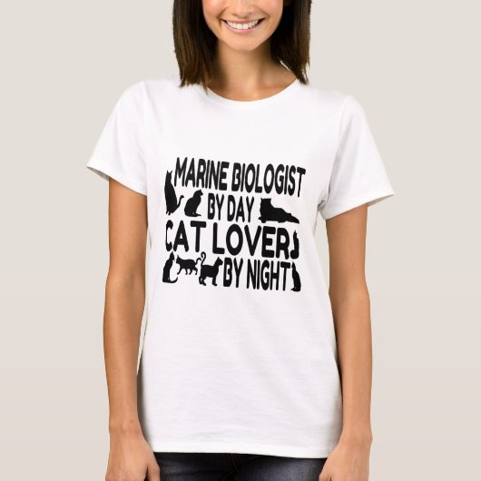 猫好き海洋生物学者 Tシャツ (正面)