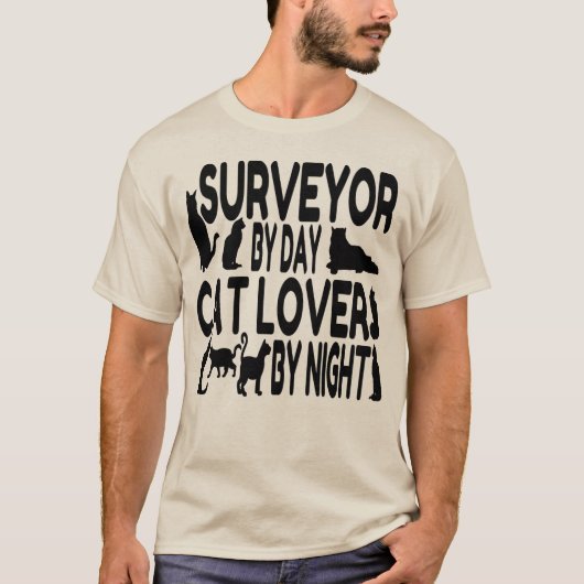 猫好き測量士 Tシャツ (正面)