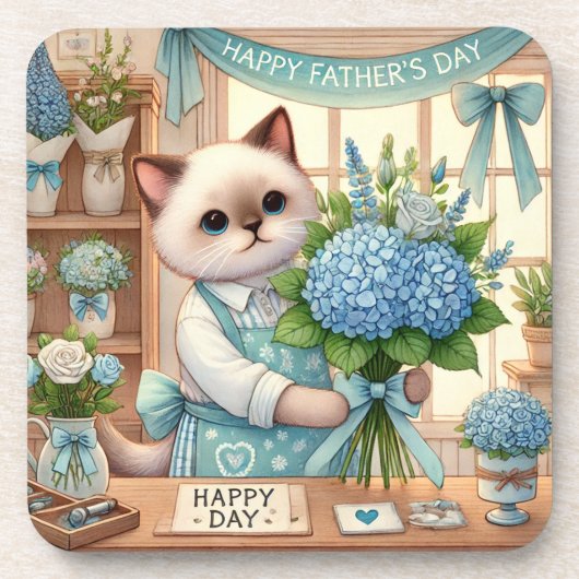 猫好き父の願う猫パパ コースター (正面)