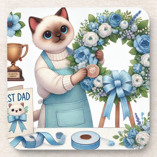 猫好き父の願う猫パパ コースター (正面)