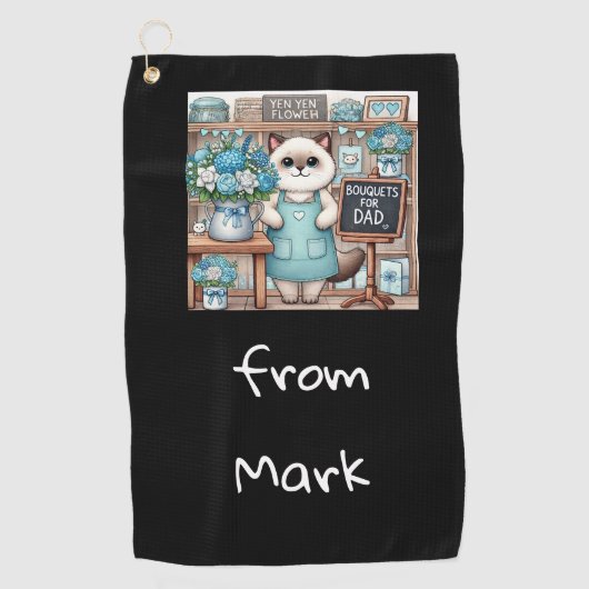 猫好き父の願う猫パパ ゴルフタオル (正面)