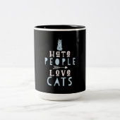 猫好き猫と人が大好き ツートーンマグカップ (中央)