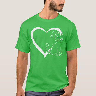 猫好き猫ハート猫飼い可愛い猫ハート Tシャツ