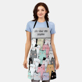猫好き猫ユーモアキッチン エプロン (着用した状態)