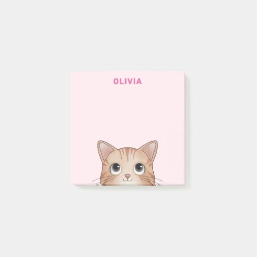 猫好き甘い子猫あなたの名前を見て ポストイット (正面)