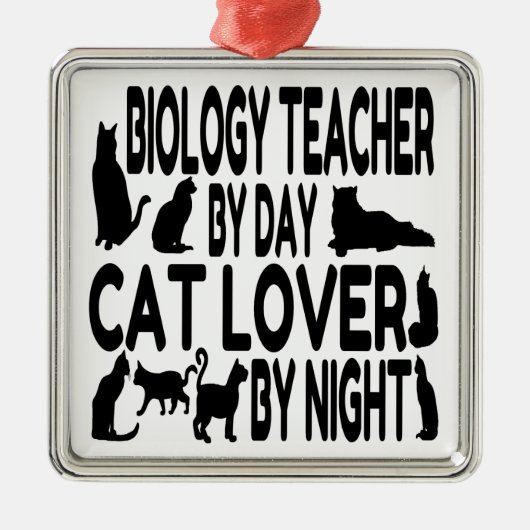 猫好き生物学先生 メタルオーナメント (正面)
