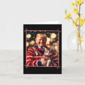 猫好き用おもしろいトランプクリスマスセーター カード (黄色い花)