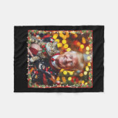 猫好き用おもしろいトランプクリスマスセーター フリースブランケット (正面(横))