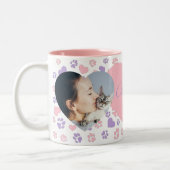 猫好き用のカスタマイズ可能なフォトマグカップ ツートーンマグカップ (左)