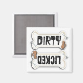 猫好き用の汚いまたは舐めた食洗機マグネット マグネット (正面/裏面)