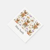 猫好き用の食事を提供するランチレディ スタンダードカクテルナプキン (角)