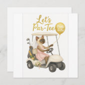 猫好き用ゴルファーバチェロレッテ 招待状 (正面/裏面)